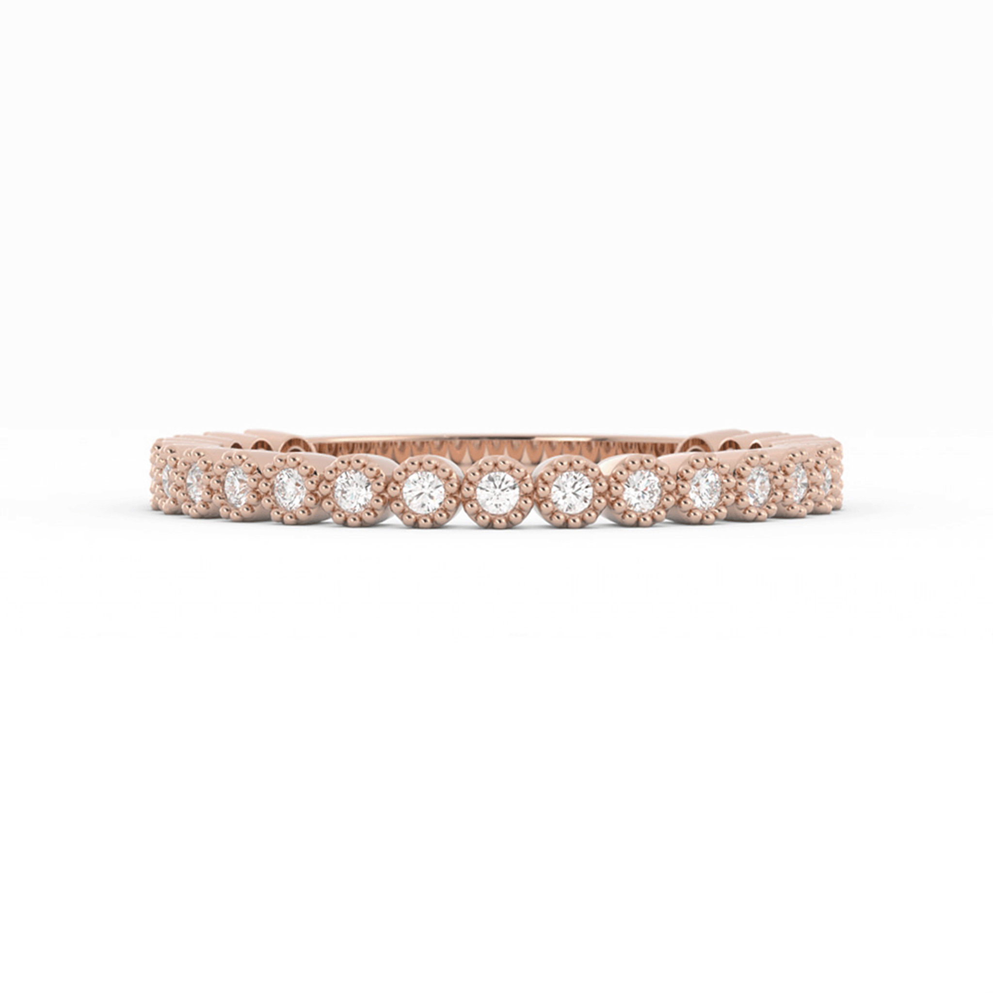 1/3 Carat Diamond Eternity Wedding Band in 10K Rose Gold (Ring Size 5.5)