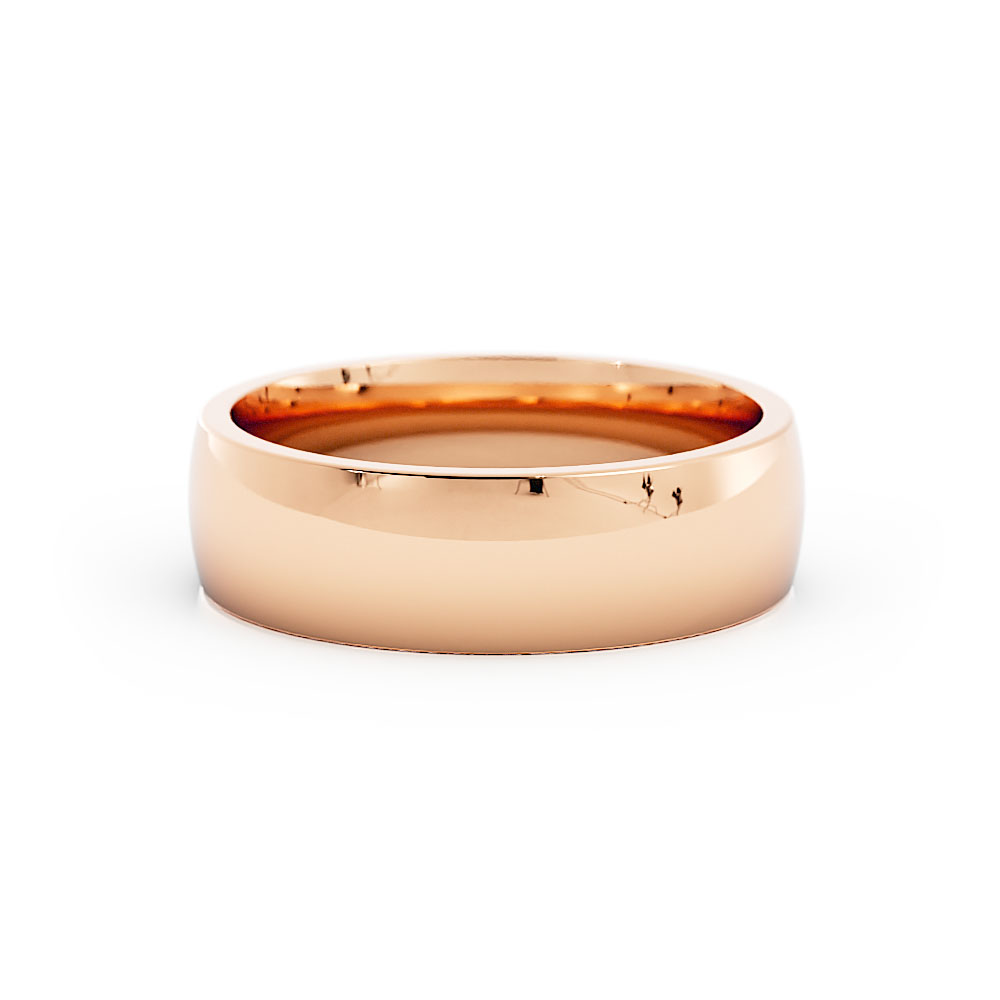 10K Rose Gold High Polish Domed 6mm Wedding Band