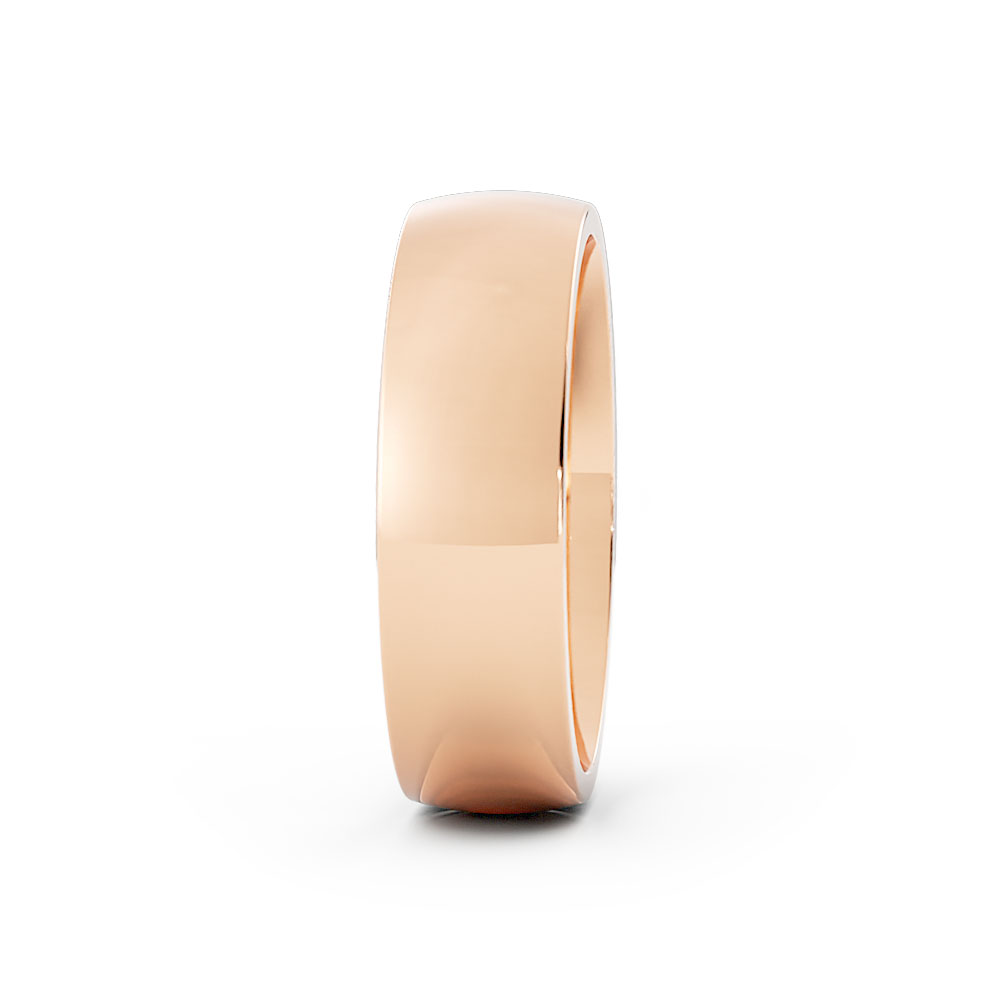 10K Rose Gold High Polish Domed 6mm Wedding Band