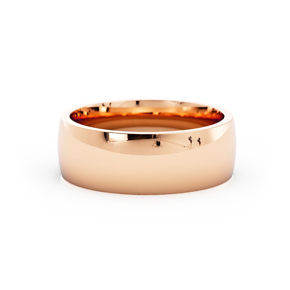 10K Rose Gold High Polish Heavy Domed 7mm Wedding Band