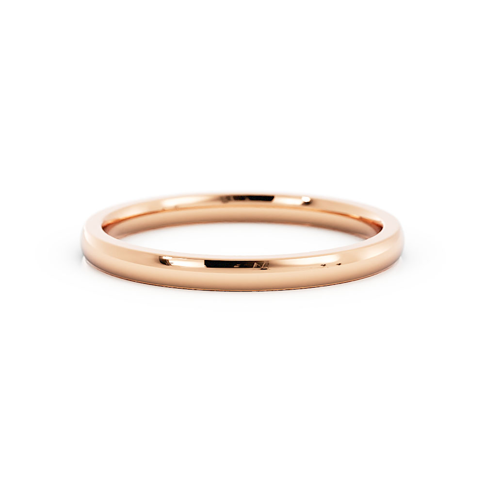 10K Rose Gold Light Domed  Wedding Band