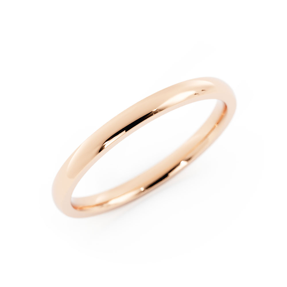 10K Rose Gold Light Domed  Wedding Band