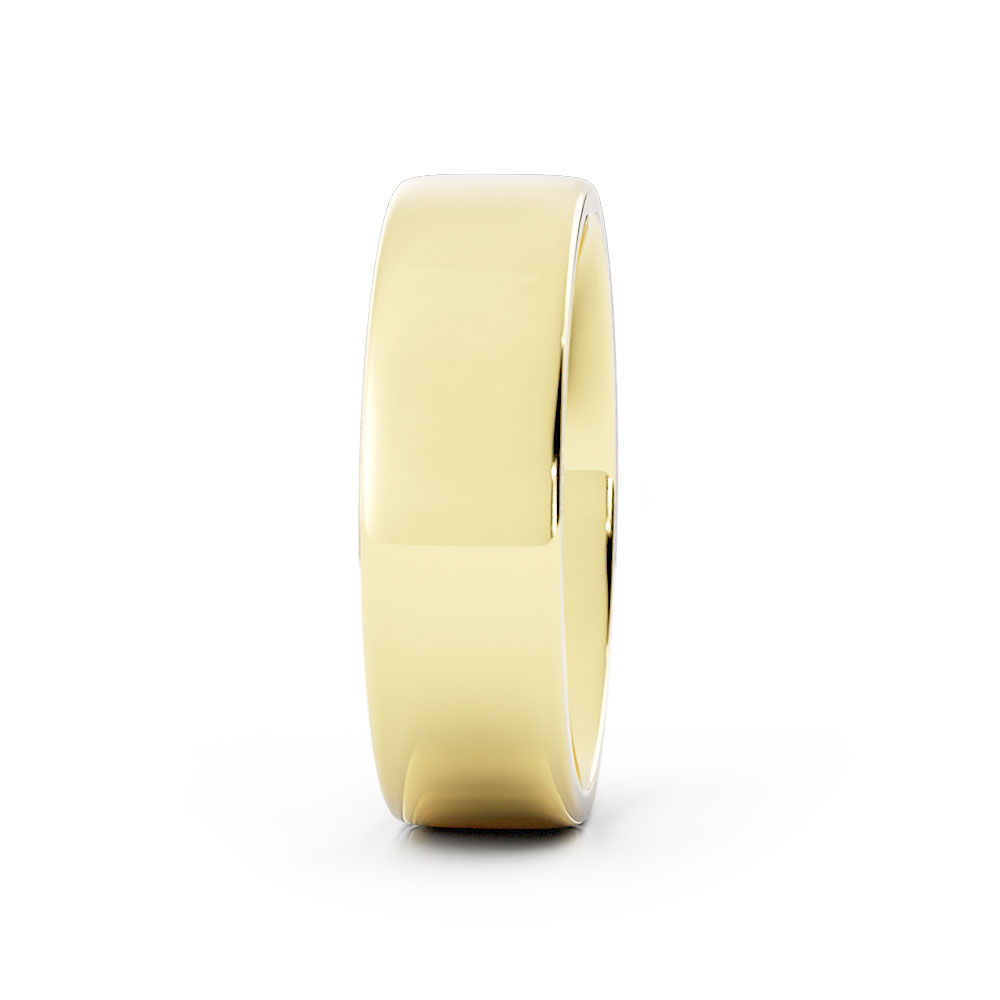 10K Yellow Gold High Polish Flat 6mm Wedding Band