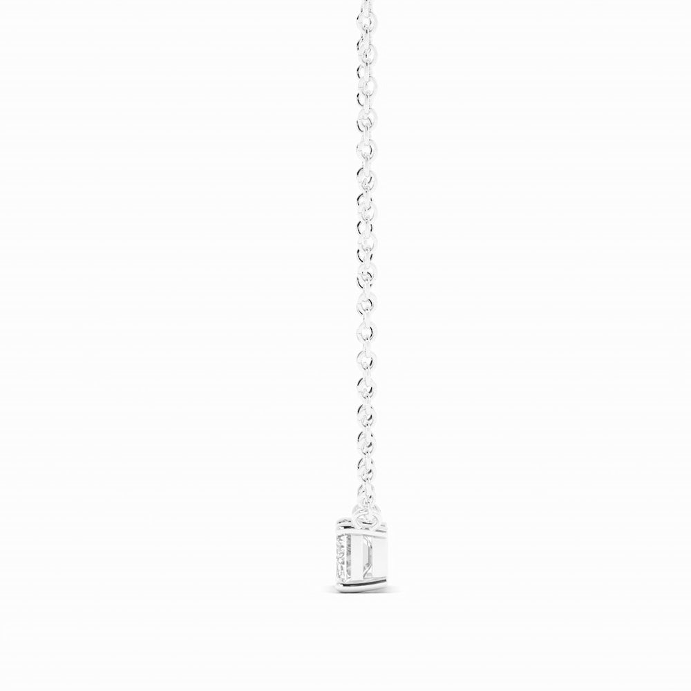 10k White Gold 0.5 ct. Petite Emerald Cut Solitaire Lab Grown Diamond Necklace-4