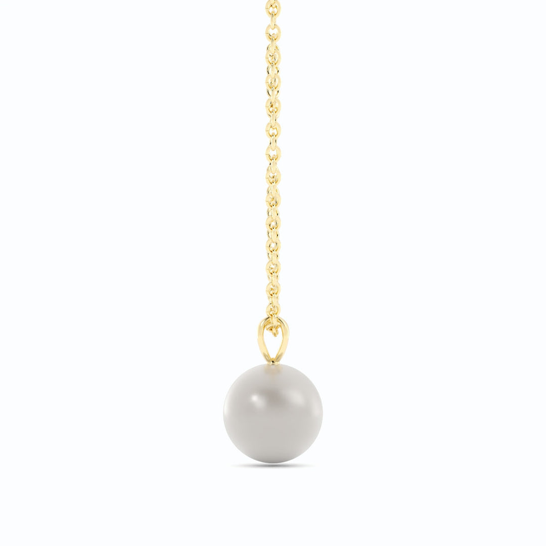 Akoya Pearl 2 ct. Solitaire Pendant Necklace 10k Yellow Gold-4