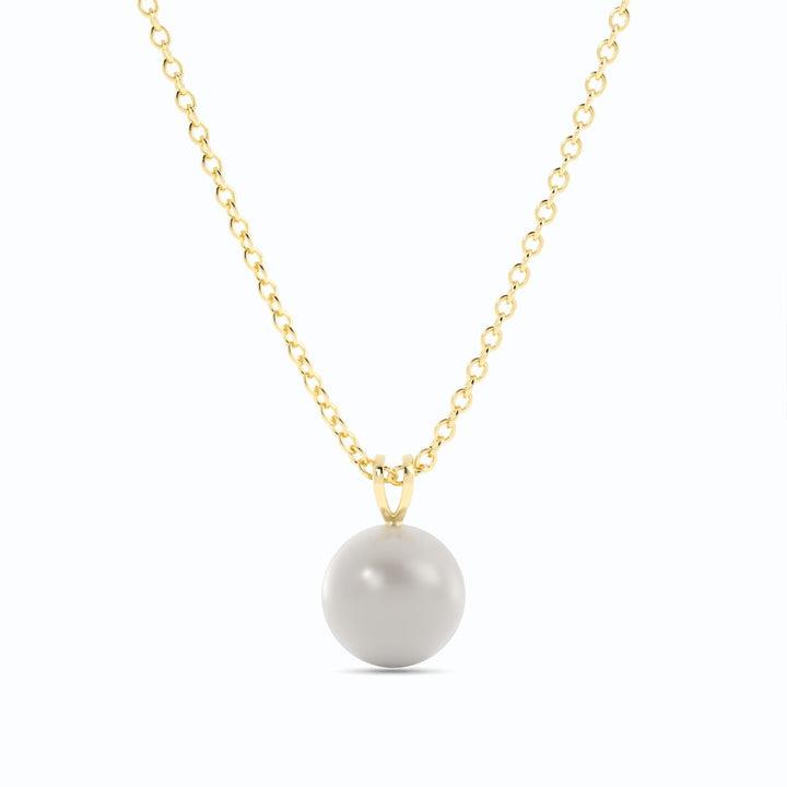 Akoya Pearl 2 ct. Solitaire Pendant Necklace 10k Yellow Gold-1