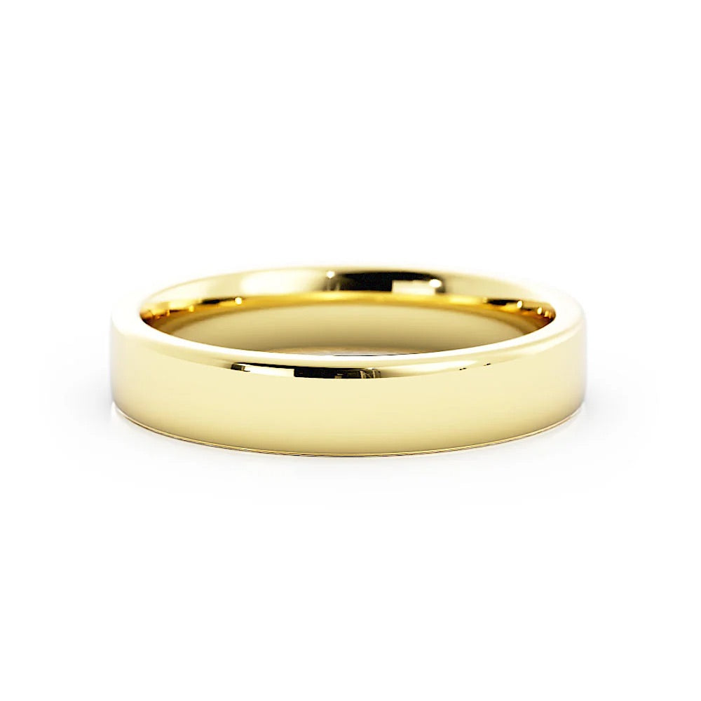 14K Yellow Gold High Polish Flat 4mm Wedding Band