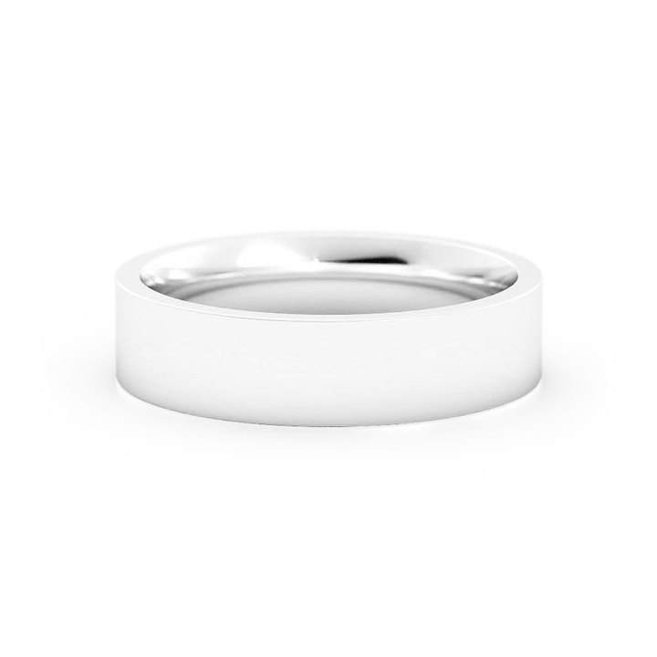 Platinum High Polish Flat 5mm Wedding Band