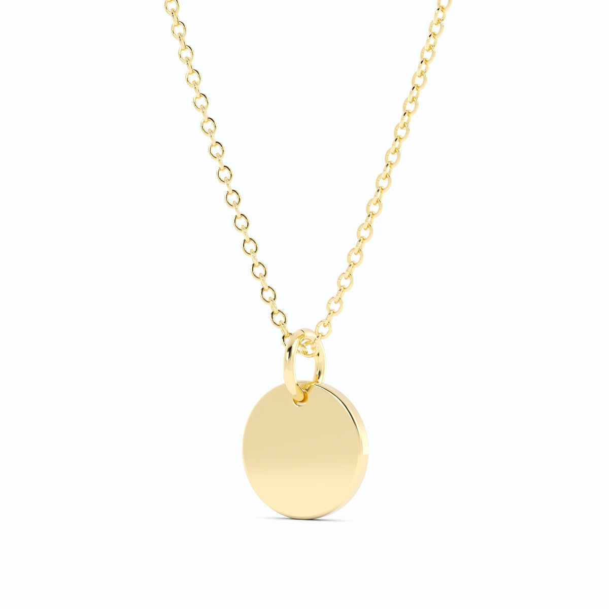 Engravable Disc Pendant Necklace 14k Gold Fill with 14k Gold Plating-1