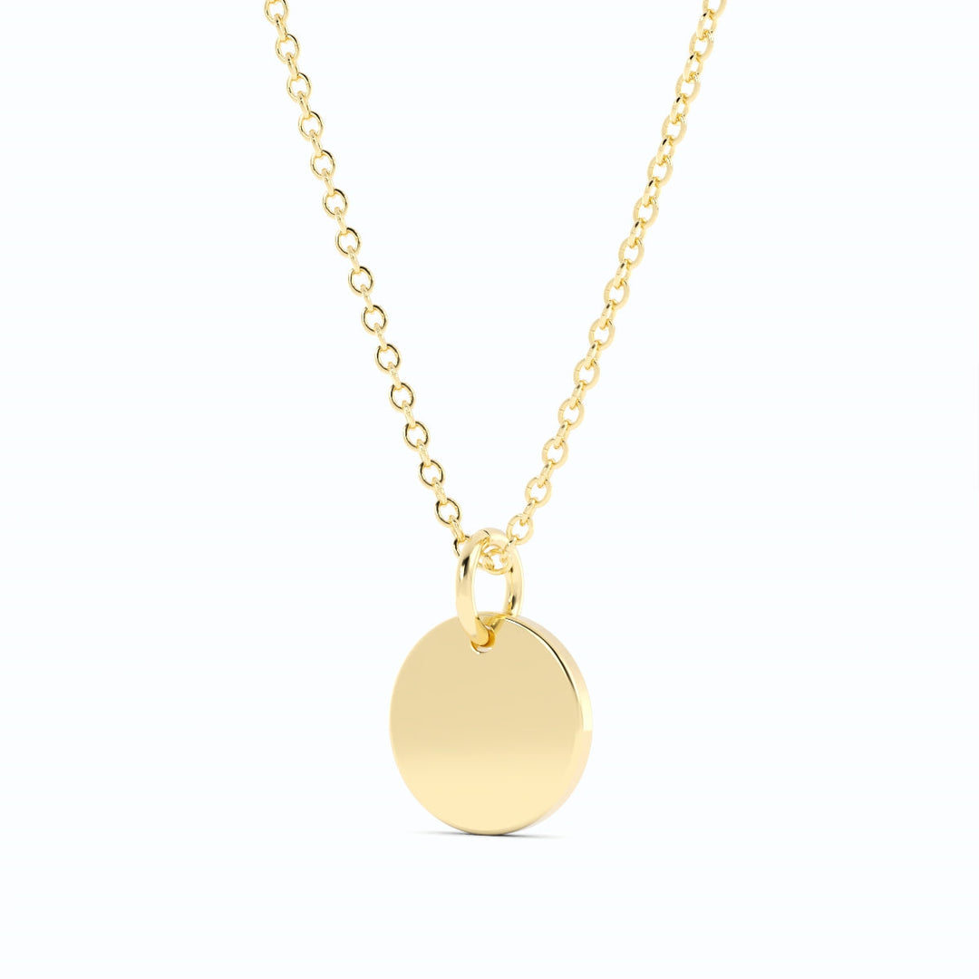 Yellow Gold Engravable disc pendant necklace Deal