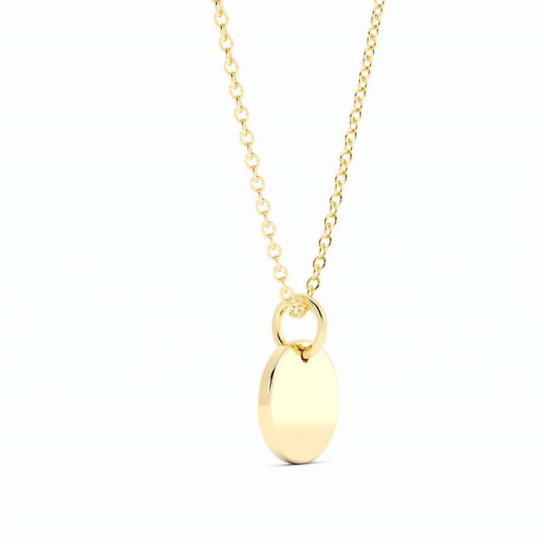 Yellow Gold Engravable disc pendant necklace Deal