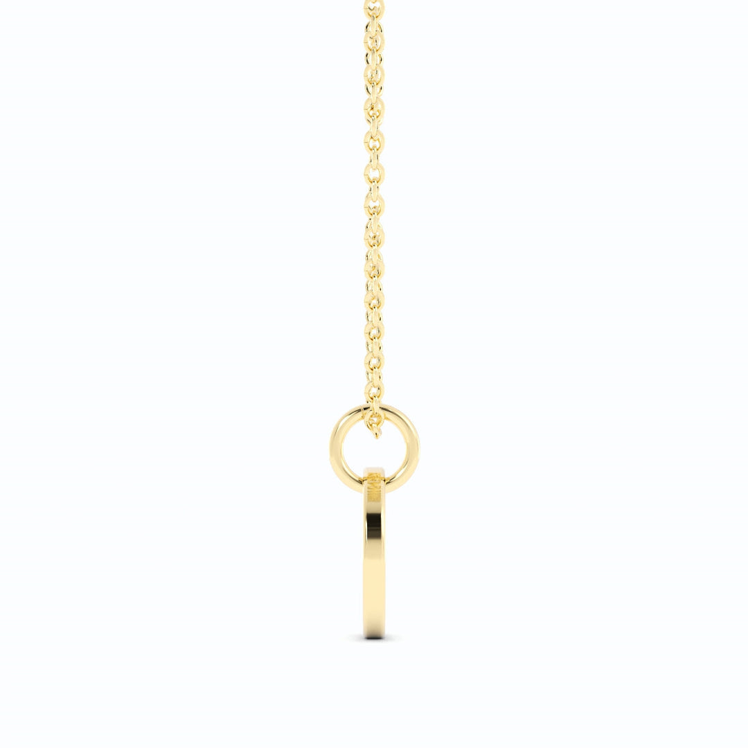 Yellow Gold Engravable disc pendant necklace Deal