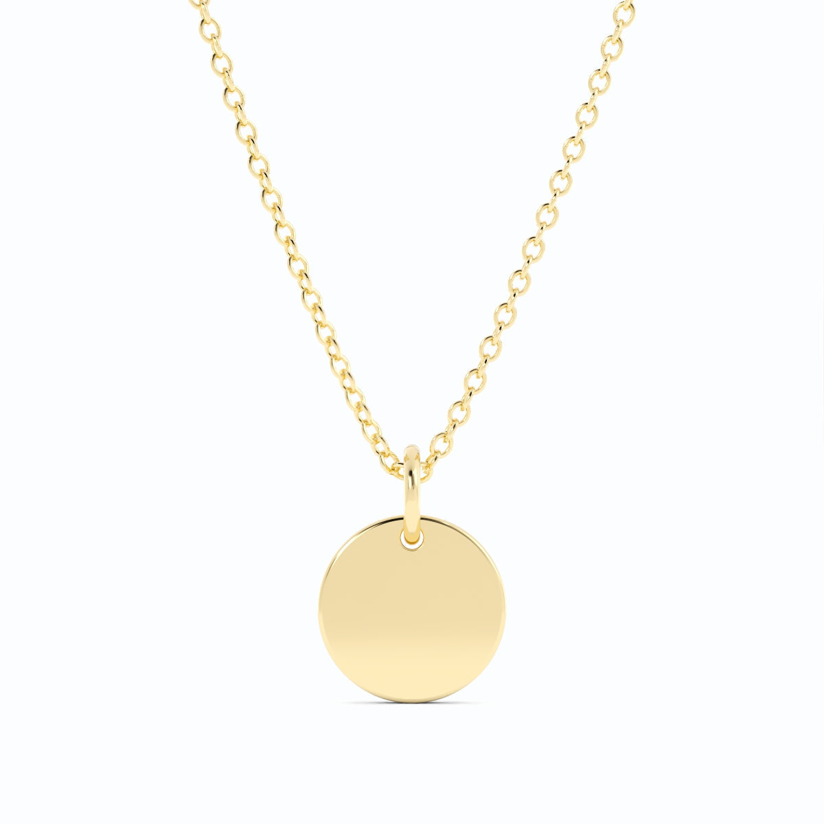 Engravable Disc Pendant Necklace 14k Gold Fill with 14k Gold Plating-4