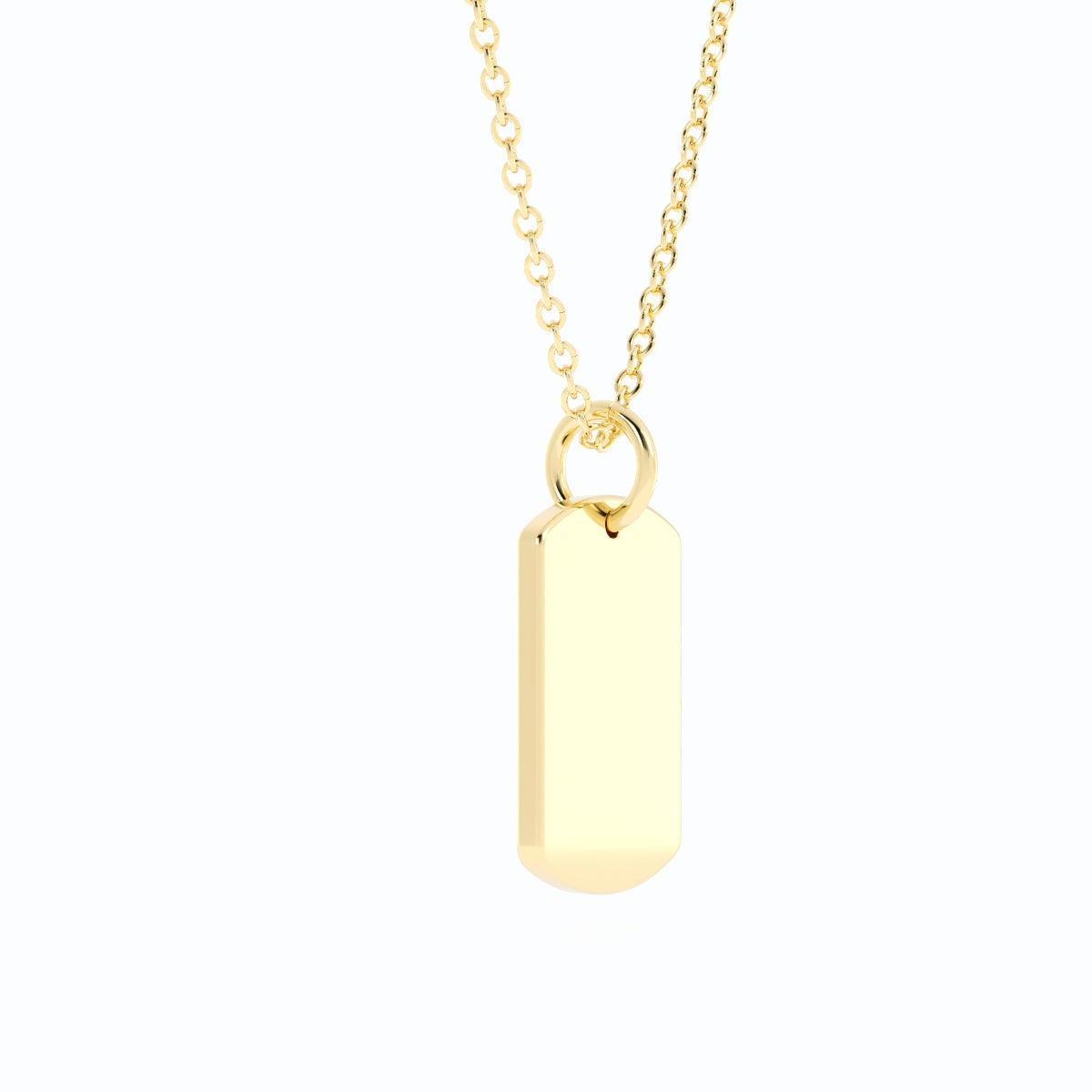 Engravable Dogtag Pendant Necklace 14k Gold Fill with 14k Gold Plating-3