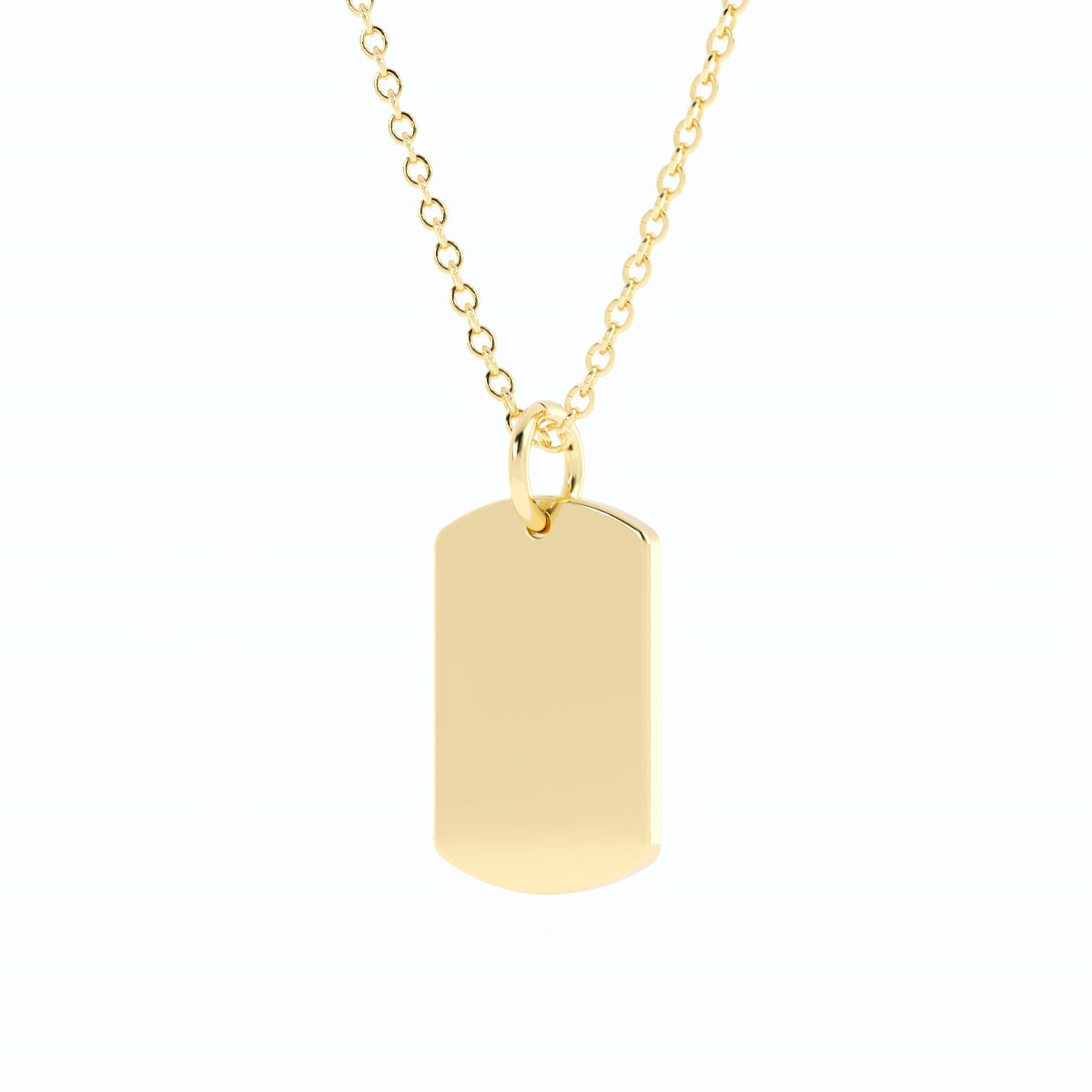 Engravable Dogtag Pendant Necklace 14k Gold Fill with 14k Gold Plating-2