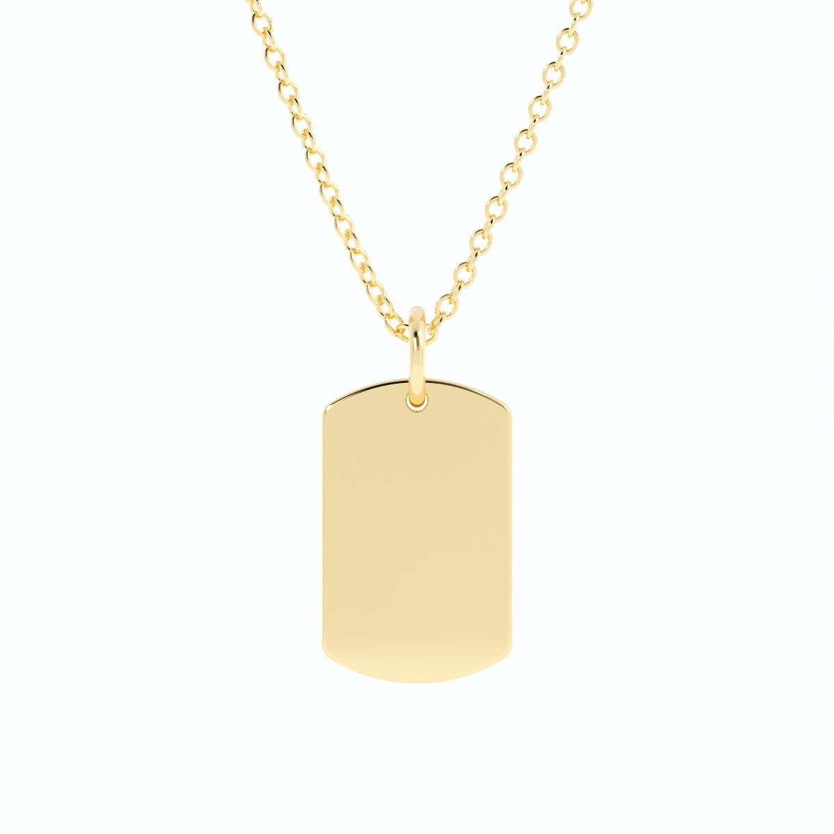 Engravable Dogtag Pendant Necklace 14k Gold Fill with 14k Gold Plating-1