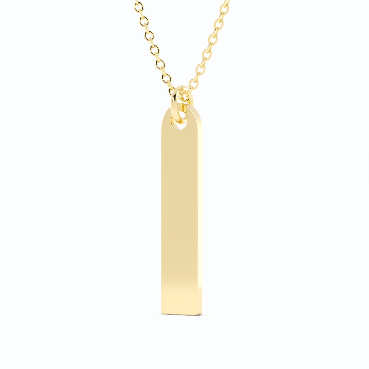 Engravable Vertical Bar Pendant Necklace 14k Gold Fill with 14k Gold Plating-2