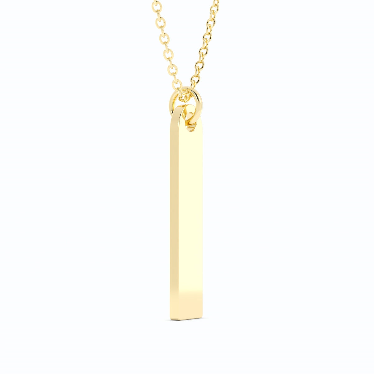 Engravable Vertical Bar Pendant Necklace 14k Gold Fill with 14k Gold Plating-3