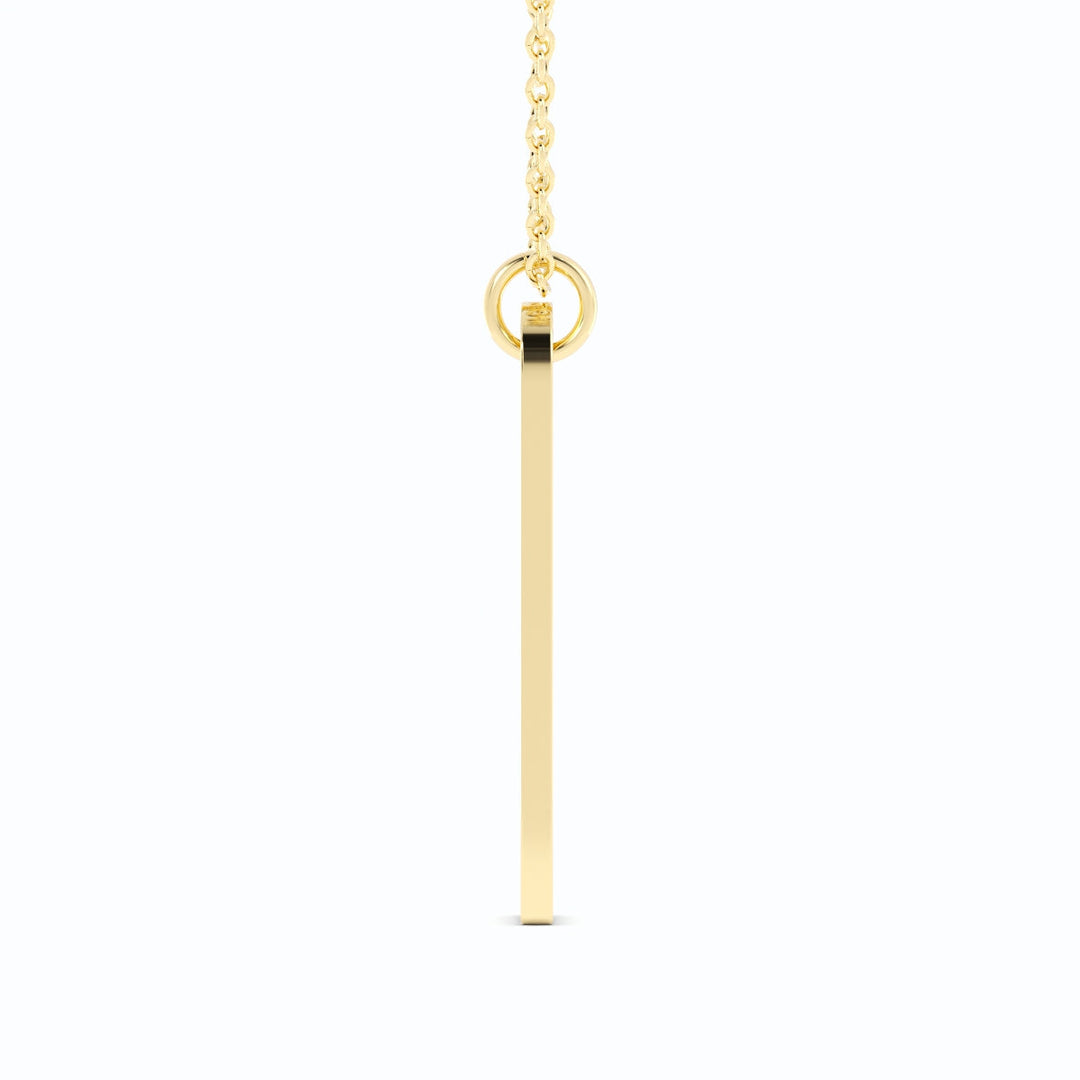 Engravable Vertical Bar Pendant Necklace 14k Gold Fill with 14k Gold Plating-4