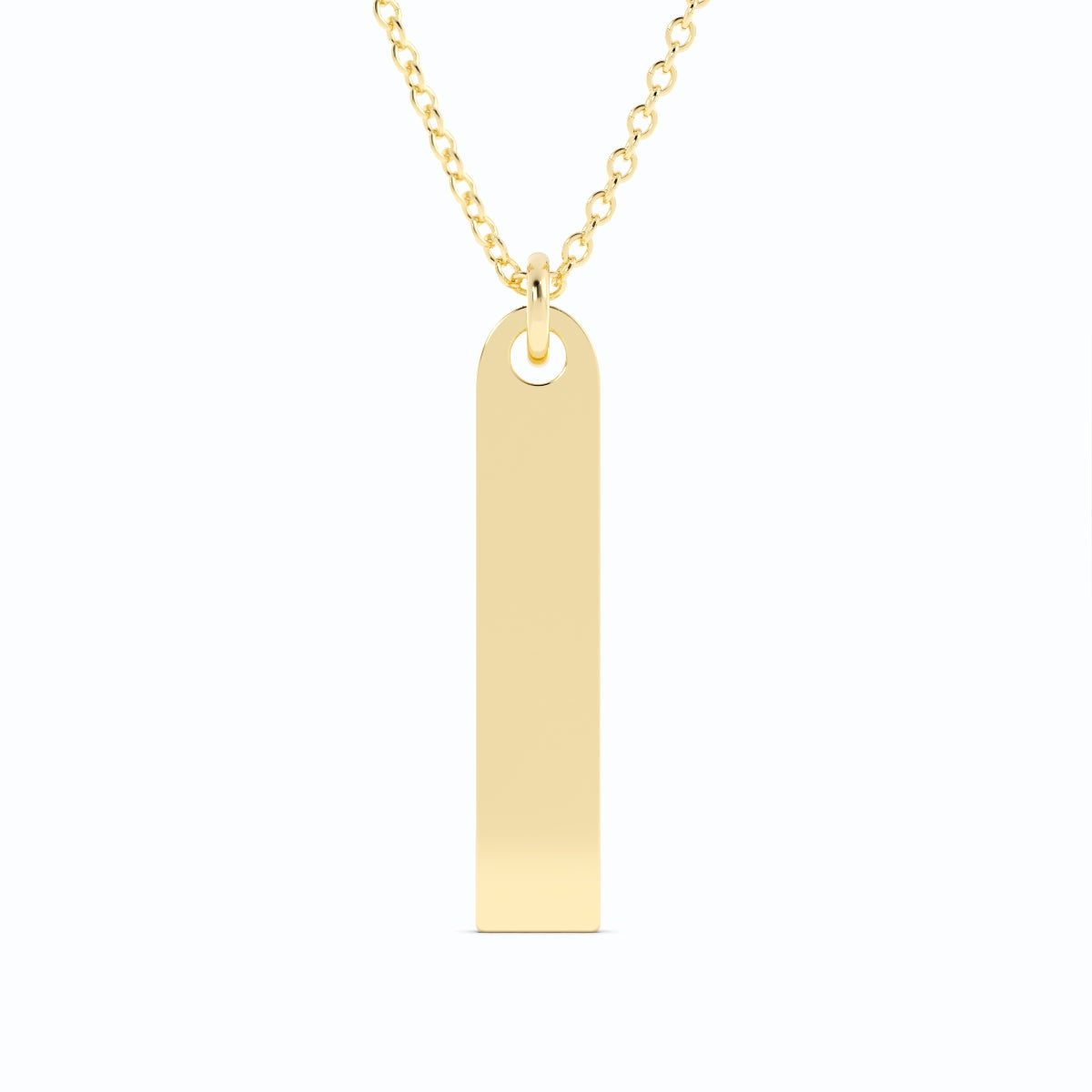 Engravable Vertical Bar Pendant Necklace 14k Gold Fill with 14k Gold Plating-1