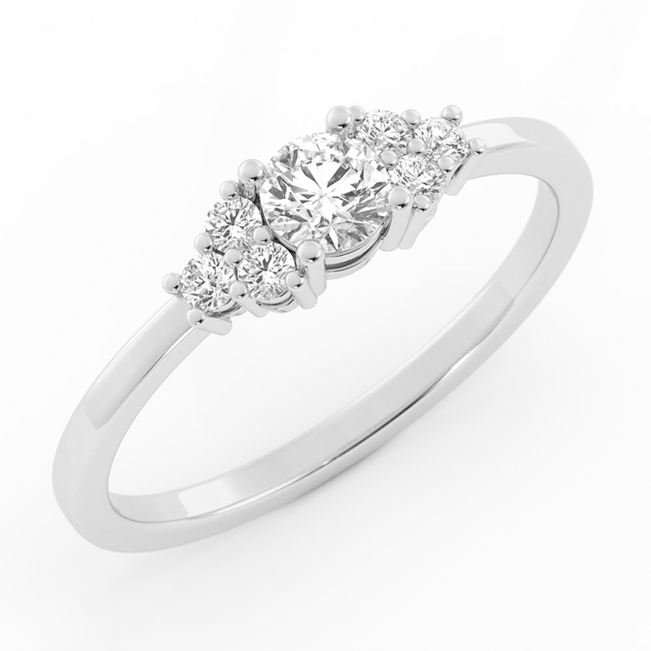 0.25ct Lab Grown Diamond Round Solitaire 14K White Gold Engagement Ring