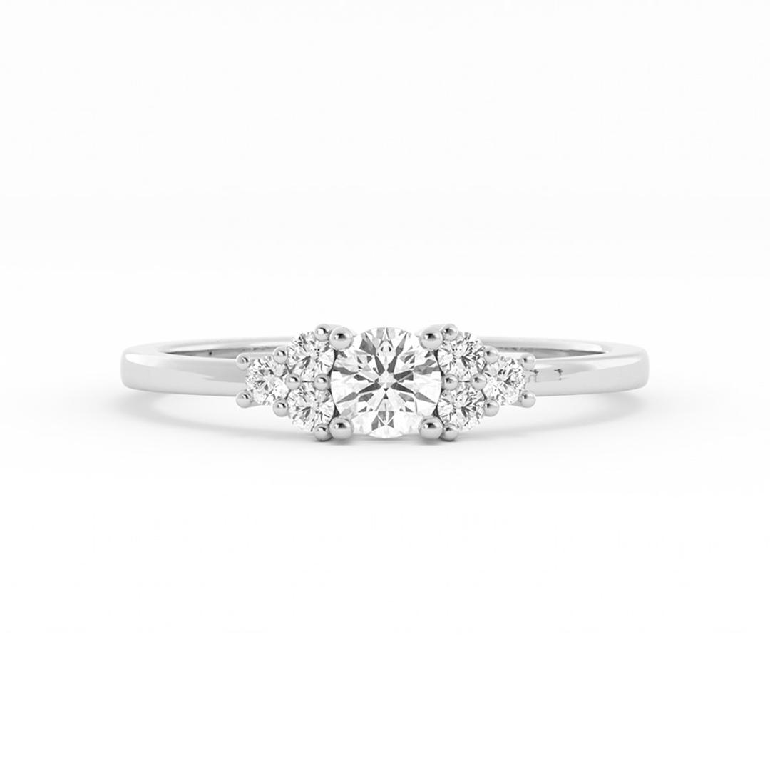 0.25ct Lab Grown Diamond Round Solitaire 14K White Gold Engagement Ring