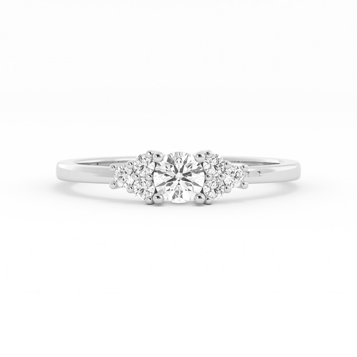 0.25ct Lab Grown Diamond Round Solitaire 14K White Gold Engagement Ring