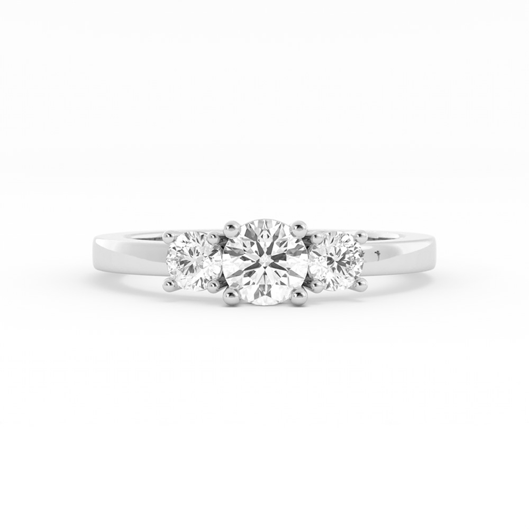 0.5ct Lab Grown Diamond Round Solitaire 14K White Gold Engagement Ring