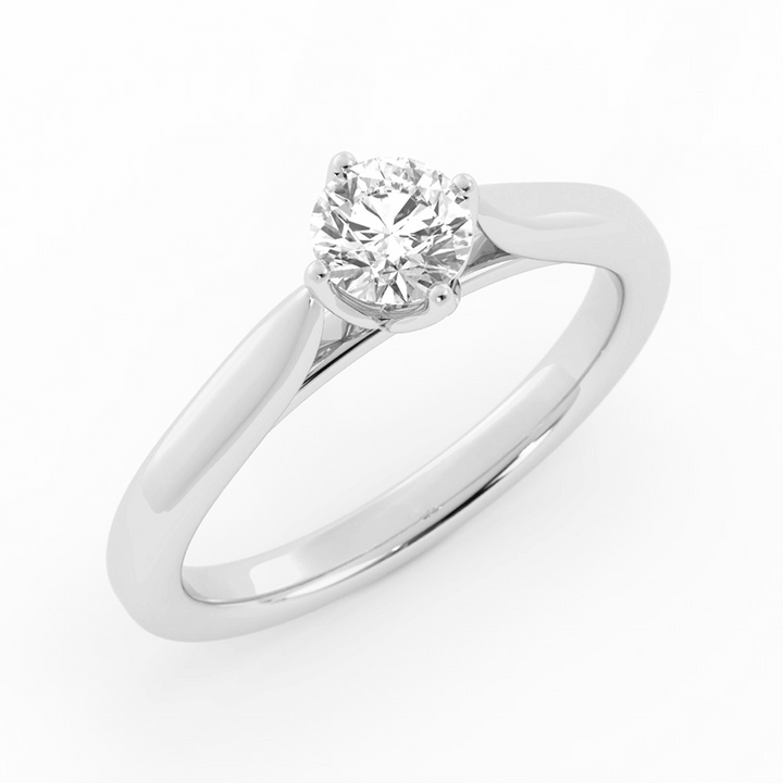 0.5ct Lab Grown Diamond Round Solitaire 14K White Gold Engagement Ring