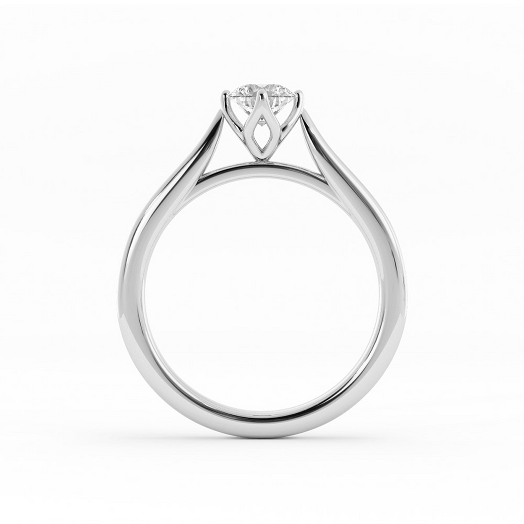 0.5ct Lab Grown Diamond Round Solitaire 14K White Gold Engagement Ring