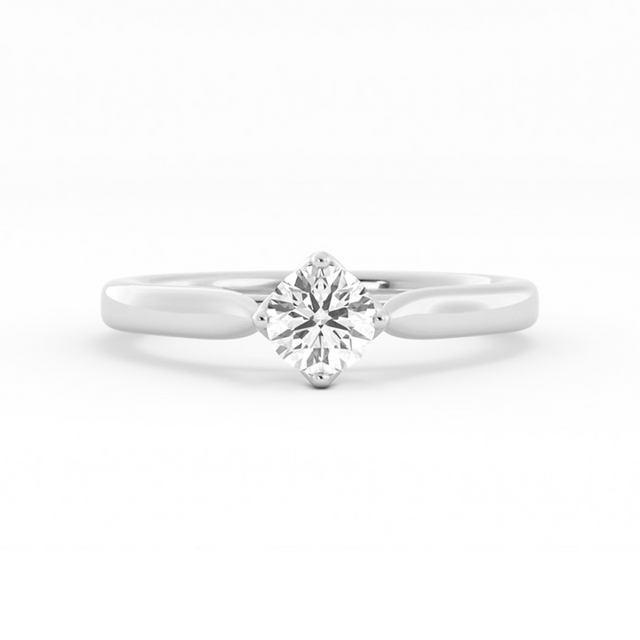 0.5ct Lab Grown Diamond Round Solitaire 14K White Gold Engagement Ring