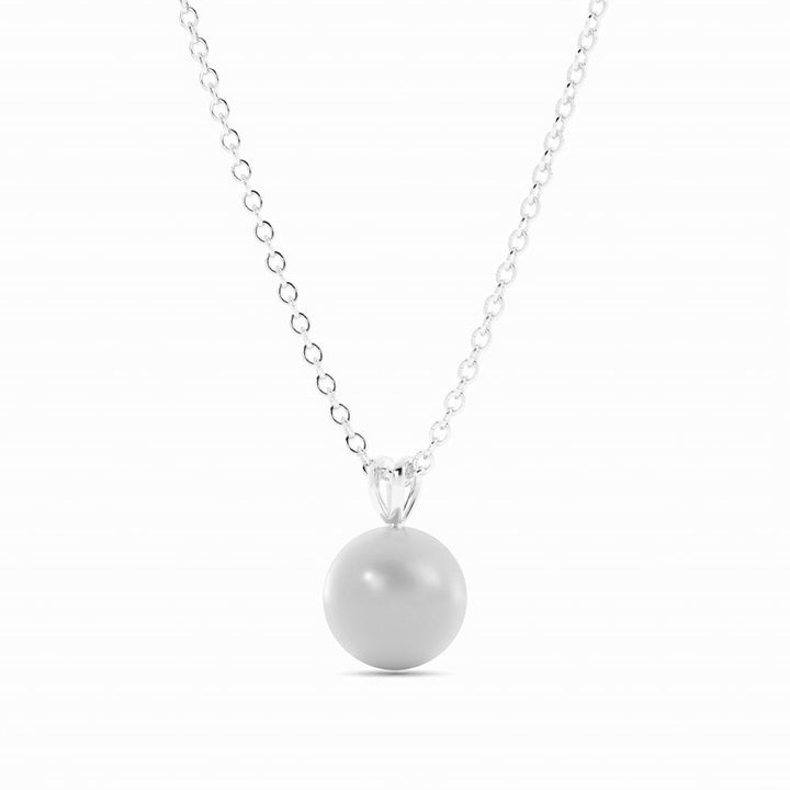 Akoya Pearl 2 ct. Solitaire Pendant Necklace 14k White Gold-3