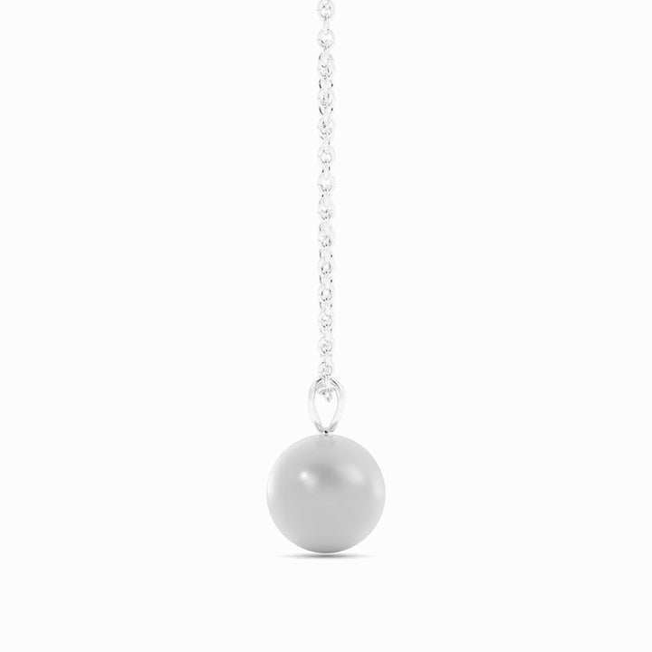 Akoya Pearl 2 ct. Solitaire Pendant Necklace 14k White Gold-4