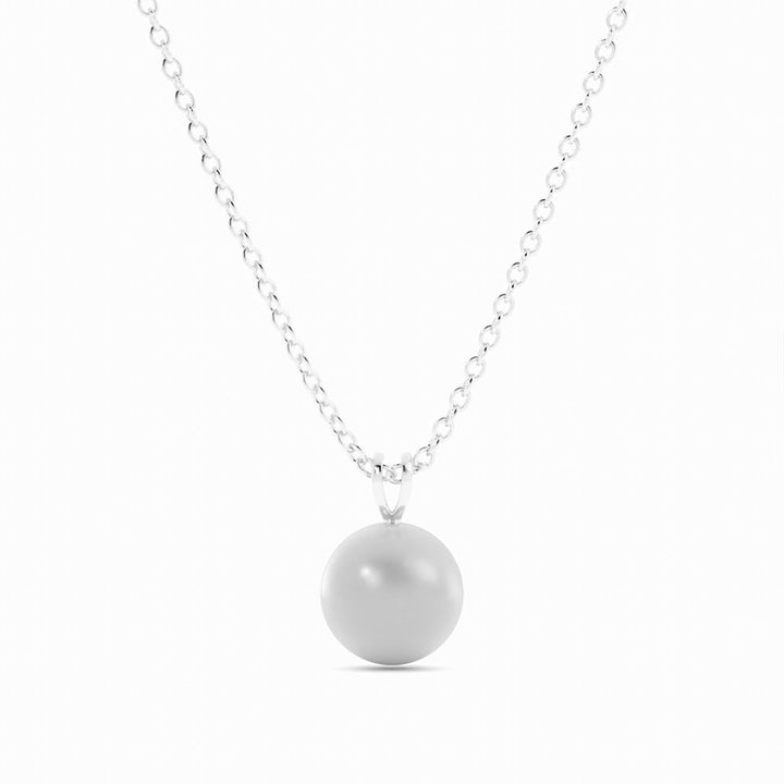 Akoya Pearl 2 ct. Solitaire Pendant Necklace 14k White Gold-1