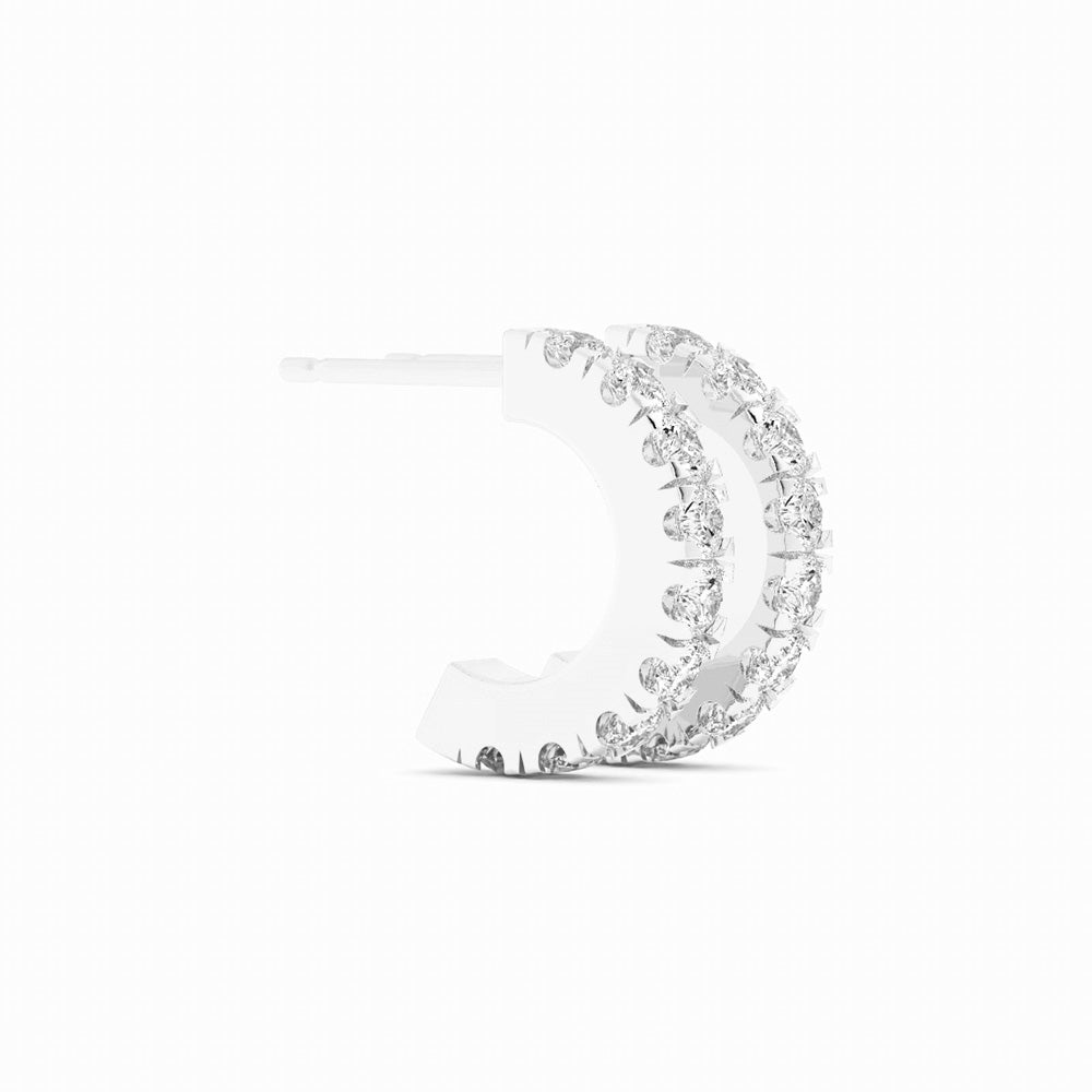 14k White Gold 0.36 ct. t.w. Round Lab Grown Diamond 10mm Hoop Earrings-3