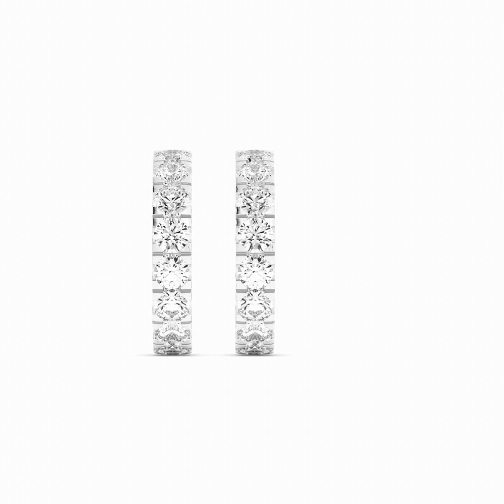 14k White Gold 0.36 ct. t.w. Round Lab Grown Diamond 10mm Hoop Earrings-2