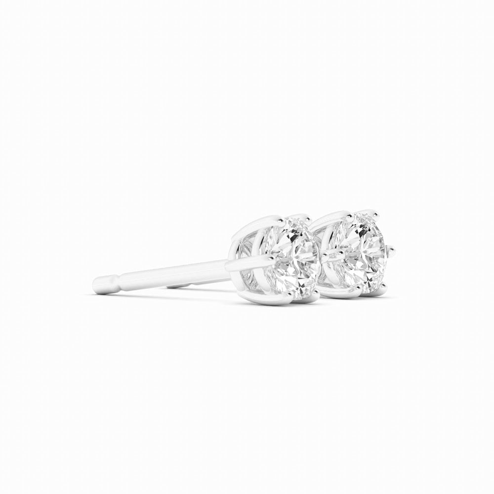 0.25ct Lab Grown Diamond Round 4mm Stud 14K White Gold Earring