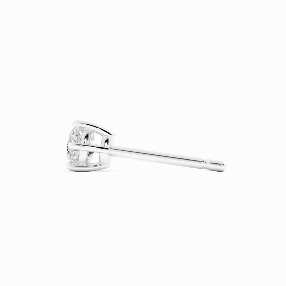 14k White Gold 0.5 ct. t.w. Round Lab Grown Diamond 4mm Stud Earrings-4