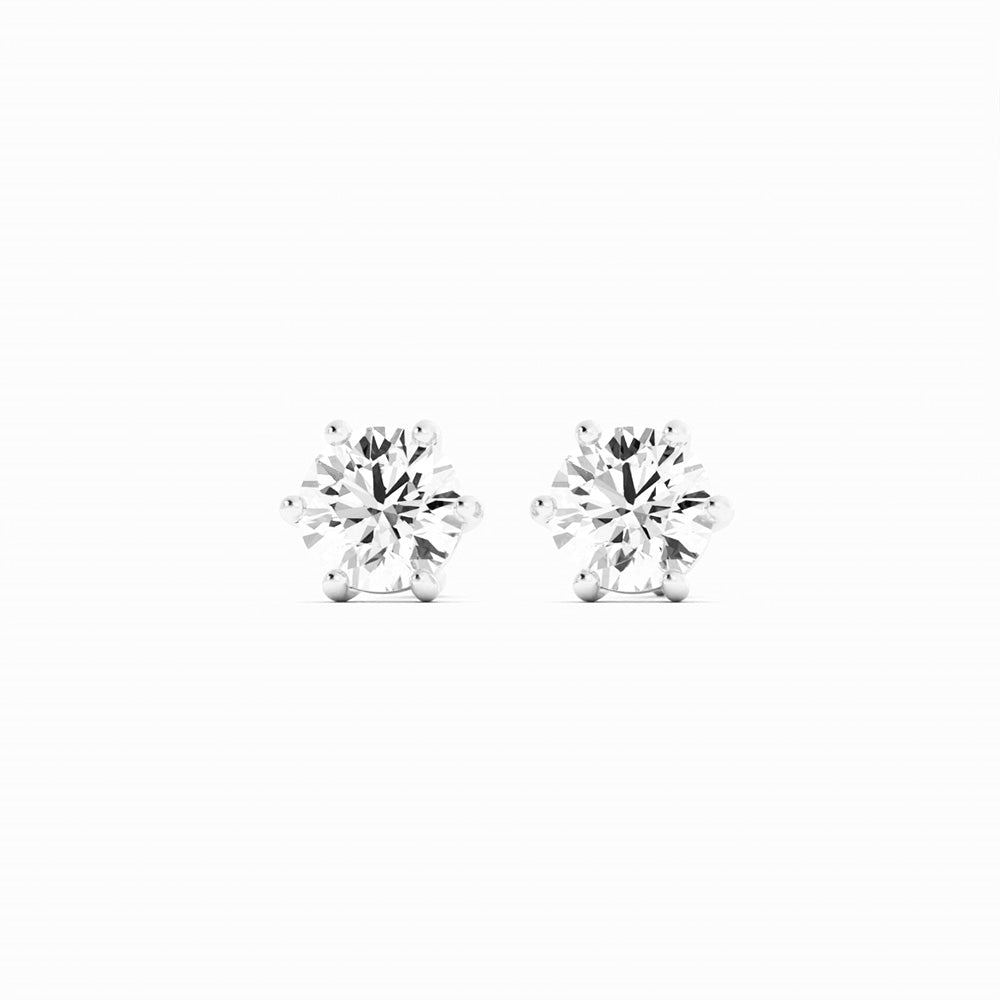 0.25ct Lab Grown Diamond Round 4mm Stud 14K White Gold Earring