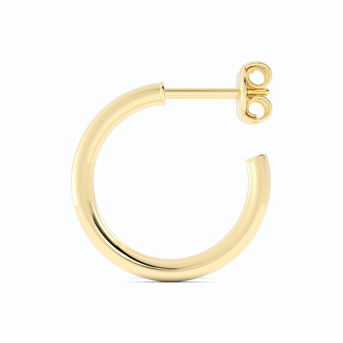 14k Yellow Gold NA High Polish Solid 20mm Hoop Earrings-4