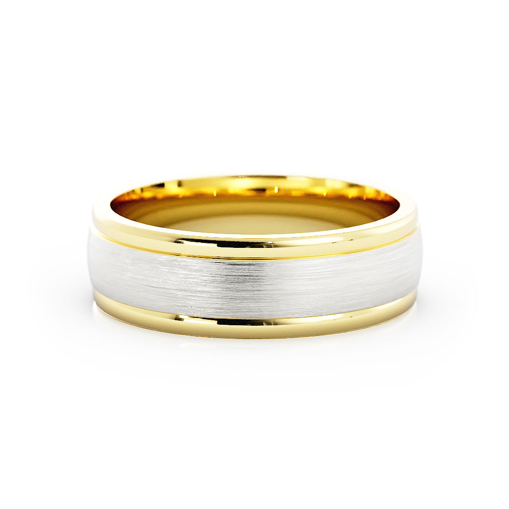 Two-Tone 14K Yellow/White Gold Satin Two-tone 6mm Wedding Band