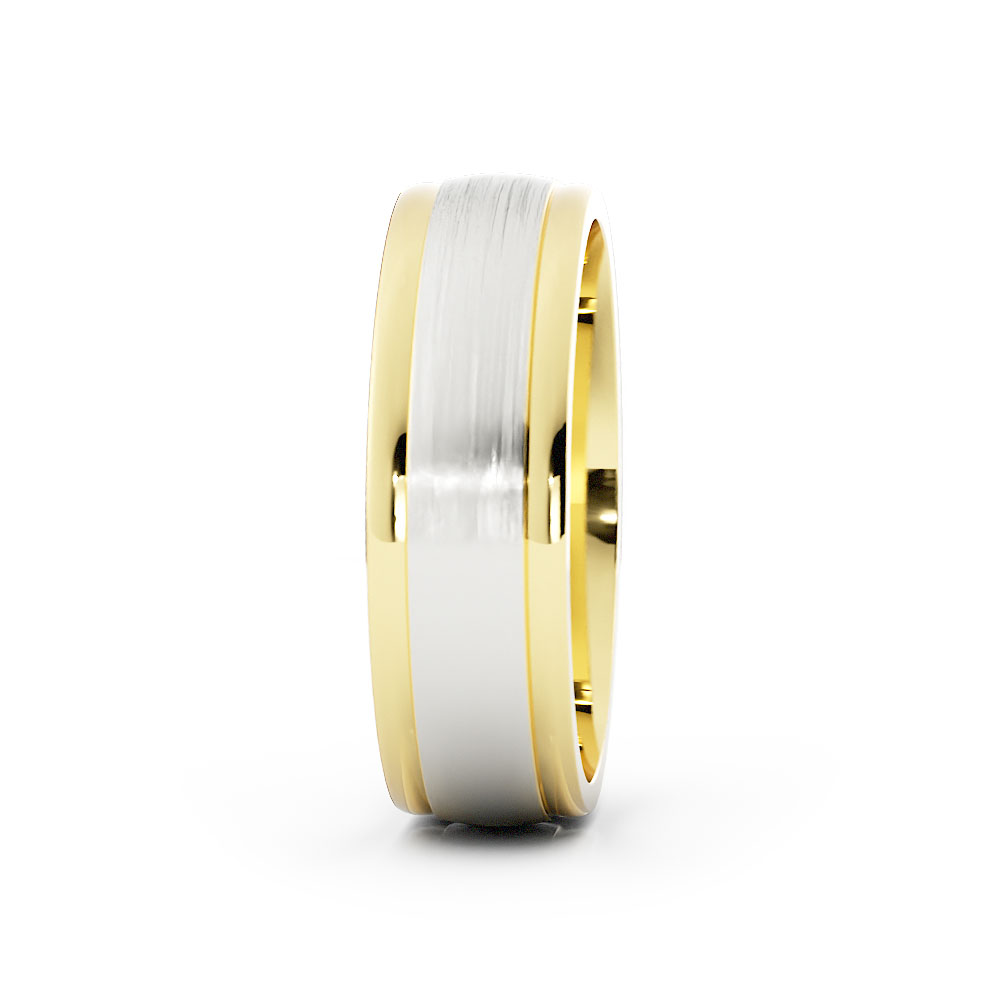 Two-Tone 14K Yellow/White Gold Satin Two-tone 6mm Wedding Band