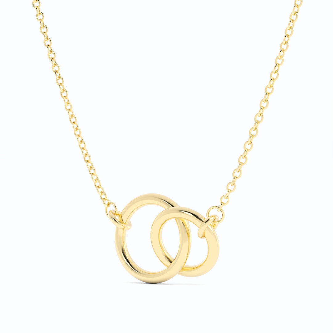 14K Yellow Gold Interlocking Circle Pendant Necklace Deal