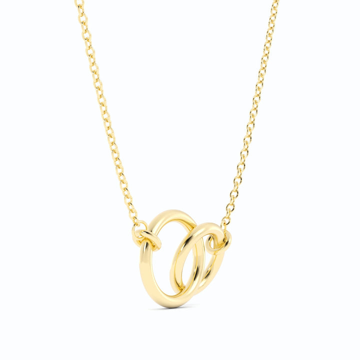 14K Yellow Gold Interlocking Circle Pendant Necklace Deal