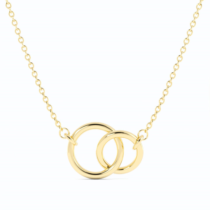 14K Yellow Gold Interlocking Circle Pendant Necklace Deal