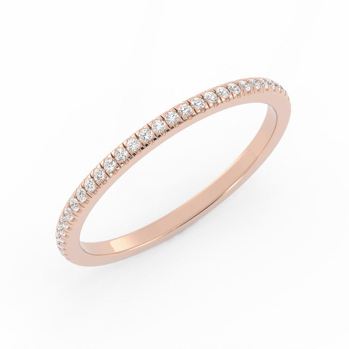 18K Rose Gold Moissanite Eternity 1.7mm Wedding Band