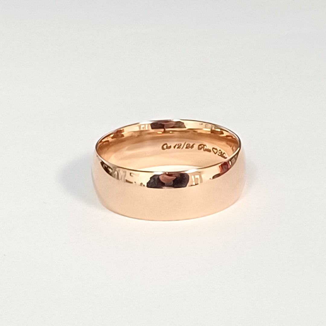 14K Rose Gold, Customer Ring, Resizing and Re-engraving