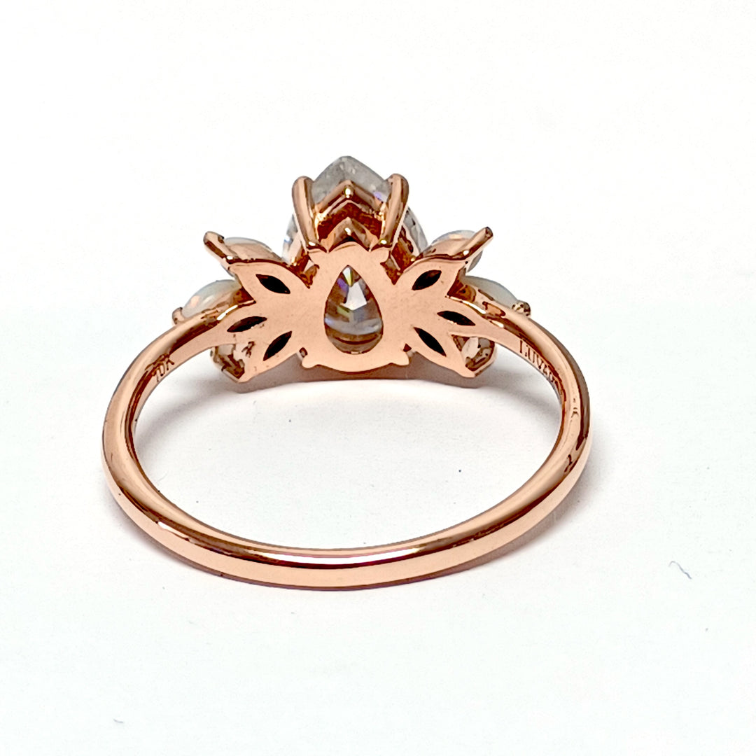 10K Rose Gold, Customer Ring, Replace missing Marquise Stone and Secure Additional Melee