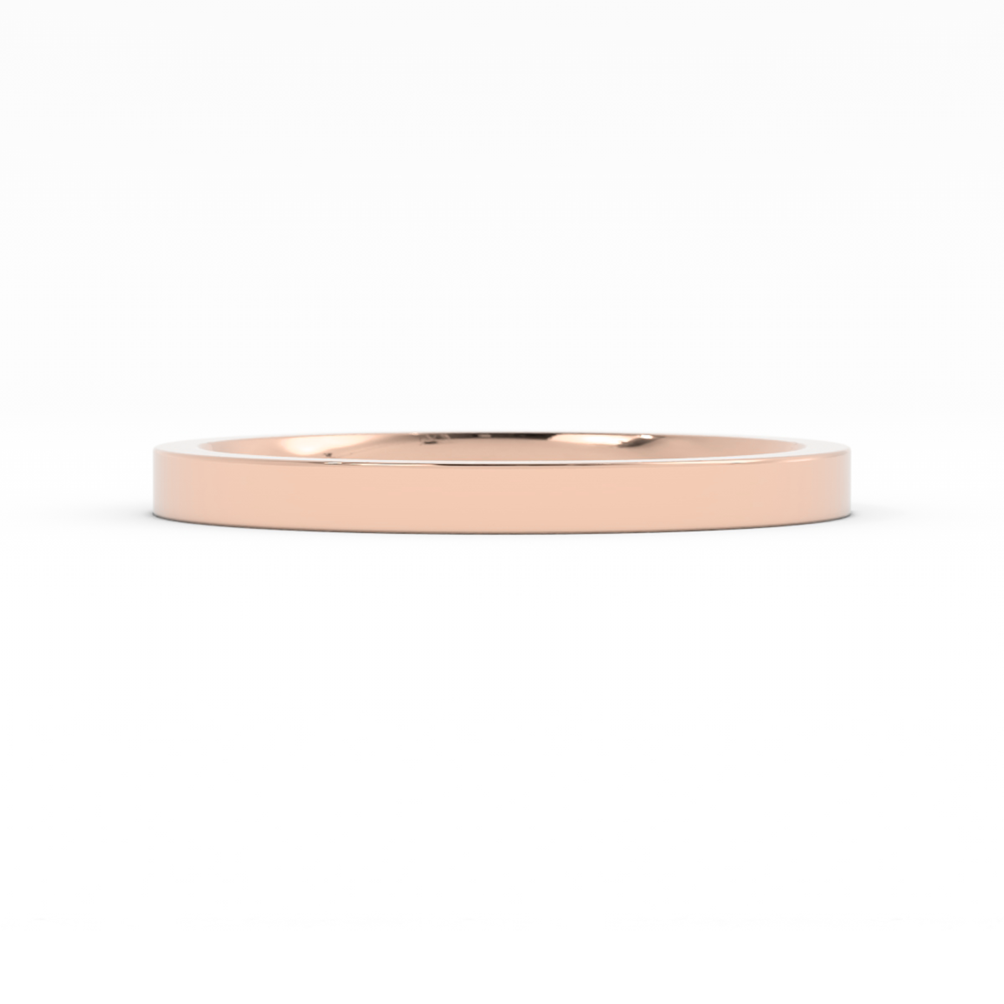 10K Rose Gold High Polish Flat 2mm Wedding Band