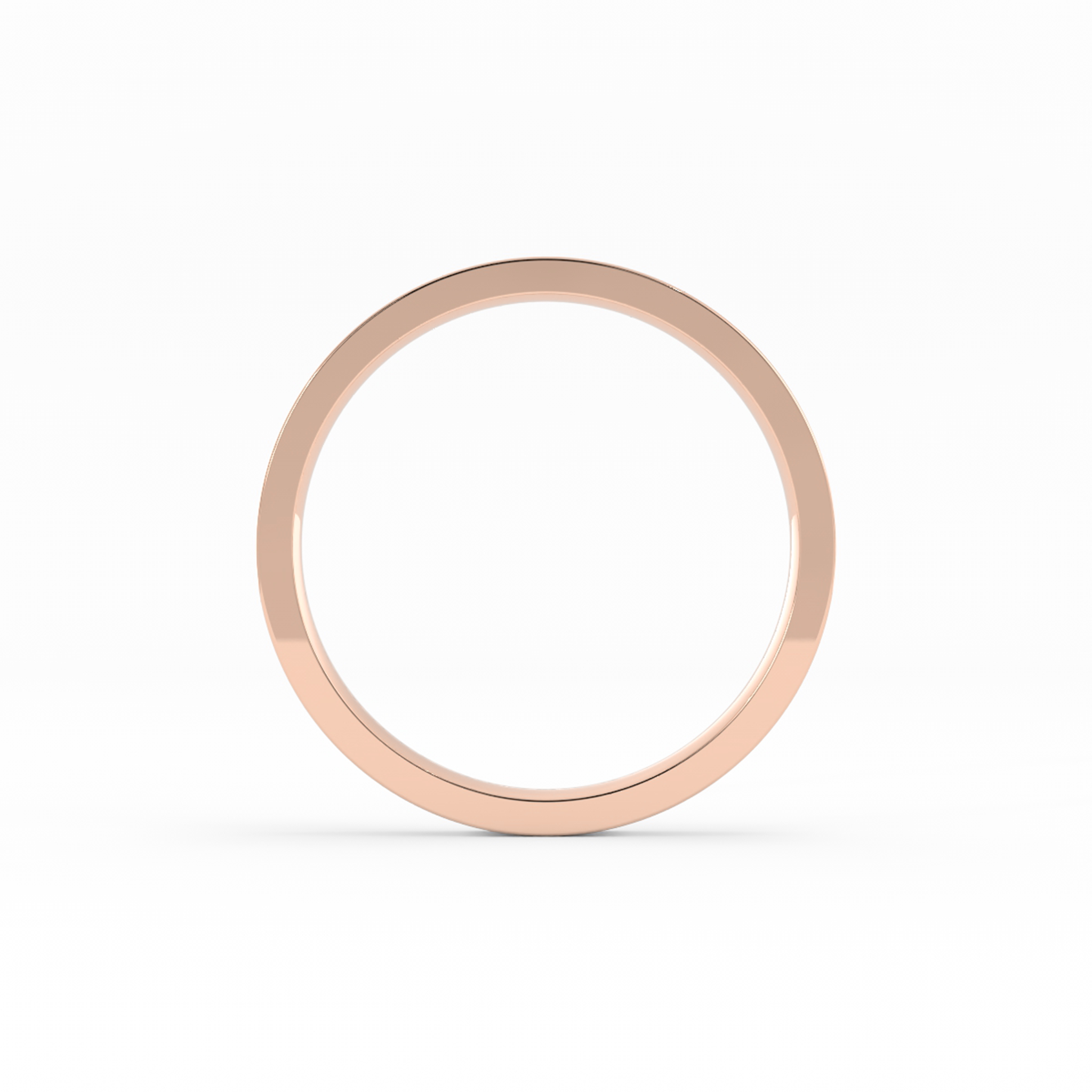 10K Rose Gold High Polish Flat 2mm Wedding Band